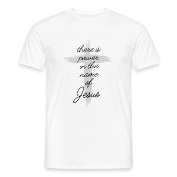 Jesus Christus Kreuz Glauben Spruch Geschenk - Männer T-Shirt - Weiß - Vorne - AI Model Male 178 dark (178cm)