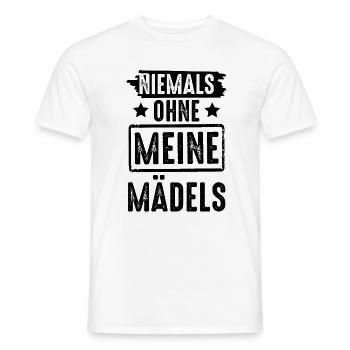 Niemals ohne meine Mädels - Männer T-Shirt - Weiß - Vorne - AI Model Male 178 dark (178cm)