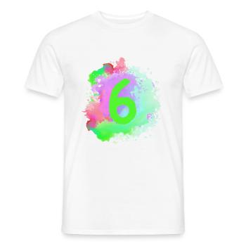 6 Number of blobs - Men's T-Shirt - white - Front - AI Model Male 178 dark (178cm)