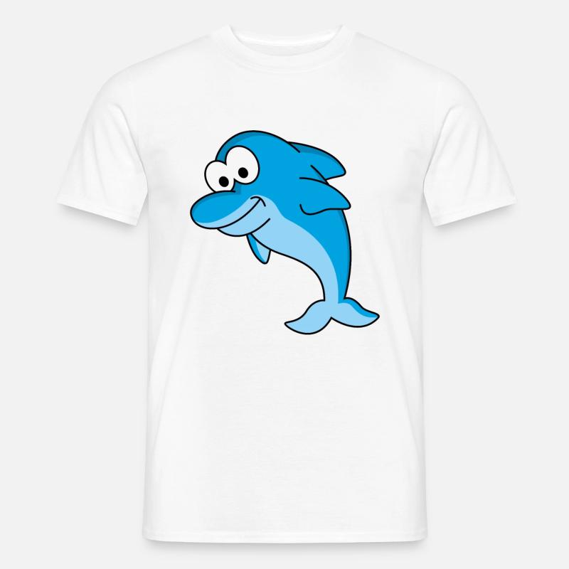 Delfin Comic Tier - Männer T-Shirt - Weiß