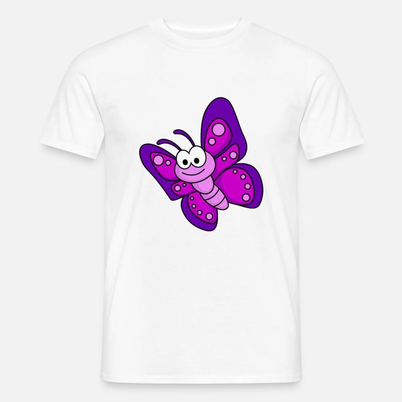 Schmetterling Comic Tier - Männer T-Shirt - Weiß