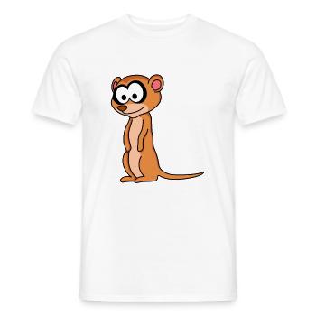 Suricate Comic Animal - T-shirt homme - blanc - Devant - AI Model Male 178 dark (178cm)