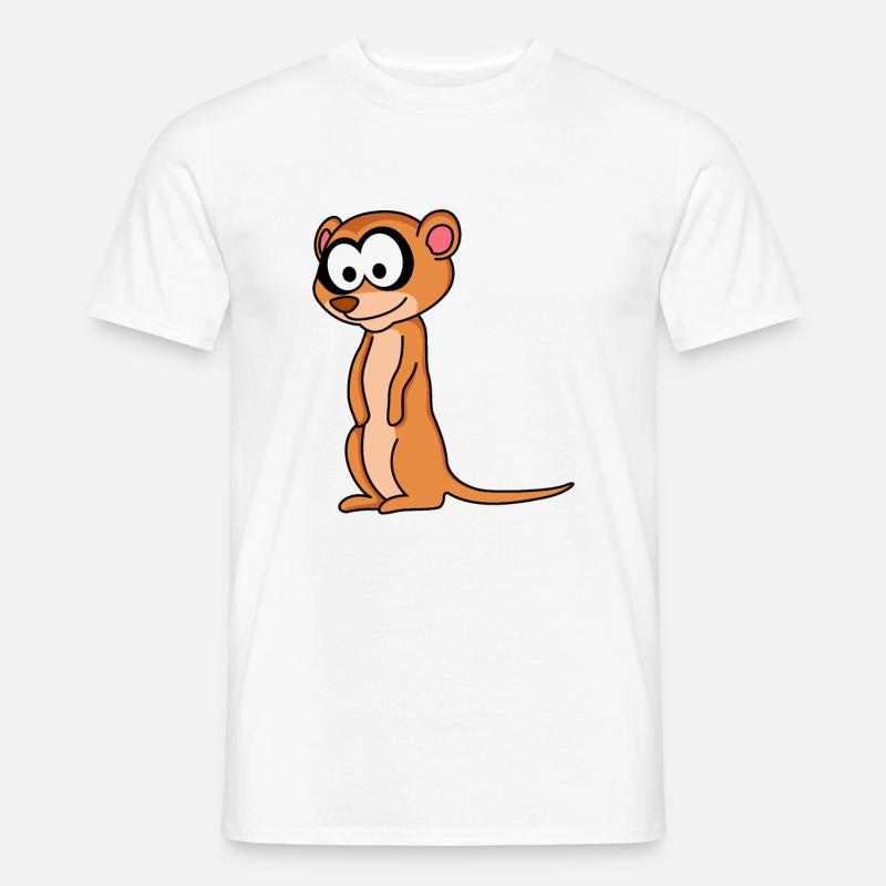 Erdmännchen Comic Tier - Männer T-Shirt - Weiß