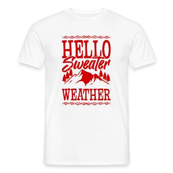 Hello Sweater Weather - Männer T-Shirt - Weiß - Vorne - AI Model Male 178 dark (178cm)