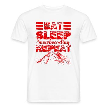 Manger dormir Snowboard Répéter - T-shirt homme - blanc - Devant - AI Model Male 178 dark (178cm)