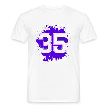 35 Number of blobs - Men's T-Shirt - white - Front - AI Model Male 178 dark (178cm)