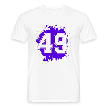49 Zahl Klecks - Männer T-Shirt - Weiß - Vorne - AI Model Male 178 dark (178cm)