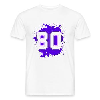 80 Zahl Klecks - Männer T-Shirt - Weiß - Vorne - AI Model Male 178 dark (178cm)