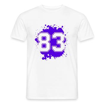 83 Zahl Klecks - Männer T-Shirt - Weiß - Vorne - AI Model Male 178 dark (178cm)