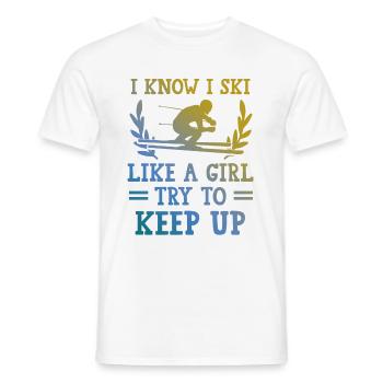 Skiez comme une fille - T-shirt homme - blanc - Devant - AI Model Male 178 dark (178cm)