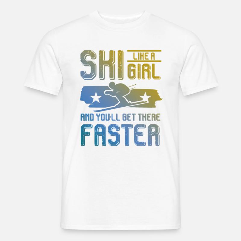 ski mädchen - Männer T-Shirt - Weiß