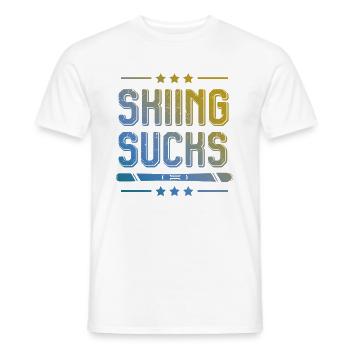 Ski de ski - T-shirt homme - blanc - Devant - AI Model Male 178 dark (178cm)