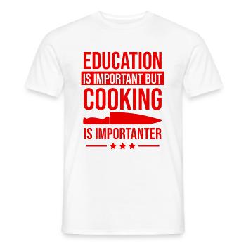 bildung wichtig kochen wichtiger - Männer T-Shirt - Weiß - Vorne - AI Model Male 178 dark (178cm)