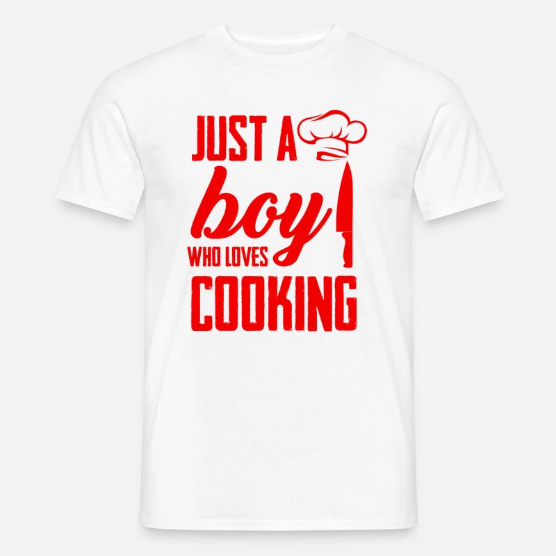 junge liebt kochen - Männer T-Shirt - Weiß