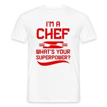 kochen koch superpower - Männer T-Shirt - Weiß - Vorne - AI Model Male 178 dark (178cm)