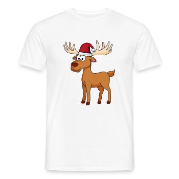 Noël de la bande dessinée Elk - T-shirt homme - blanc - Devant - AI Model Male 178 dark (178cm)