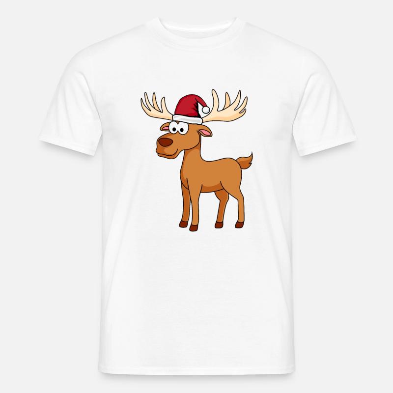 Elch Comic Weihnachten - Männer T-Shirt - Weiß