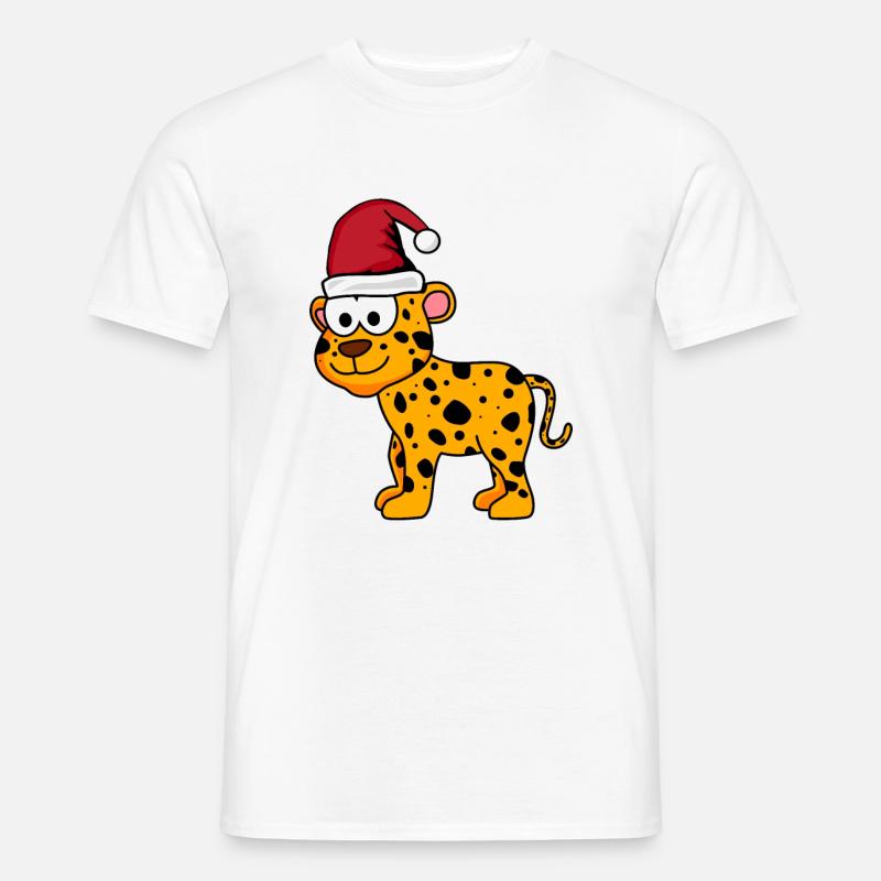 Léopard Comic Christmas - T-shirt homme - blanc