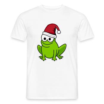 Frog Comic Christmas - Men's T-Shirt - white - Front - AI Model Male 178 dark (178cm)