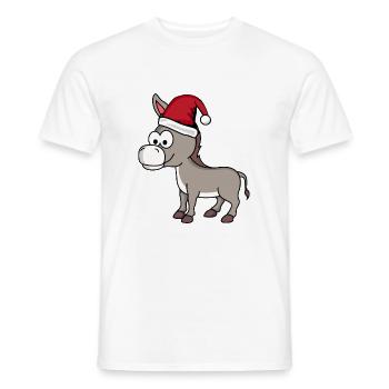 Esel Comic Weihnachten - Männer T-Shirt - Weiß - Vorne - AI Model Male 178 dark (178cm)
