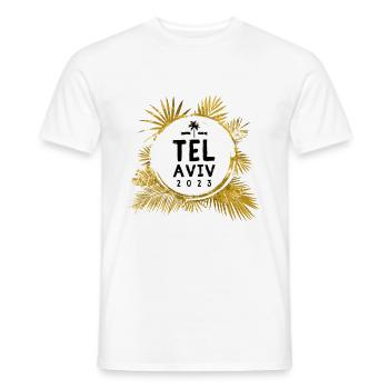 Tel Aviv 2023 Colorful - Men's T-Shirt - white - Front - AI Model Male 178 dark (178cm)
