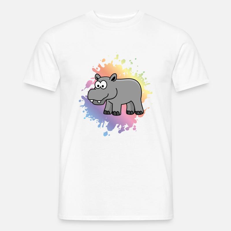 Nilpferd Comic Tier - Männer T-Shirt - Weiß