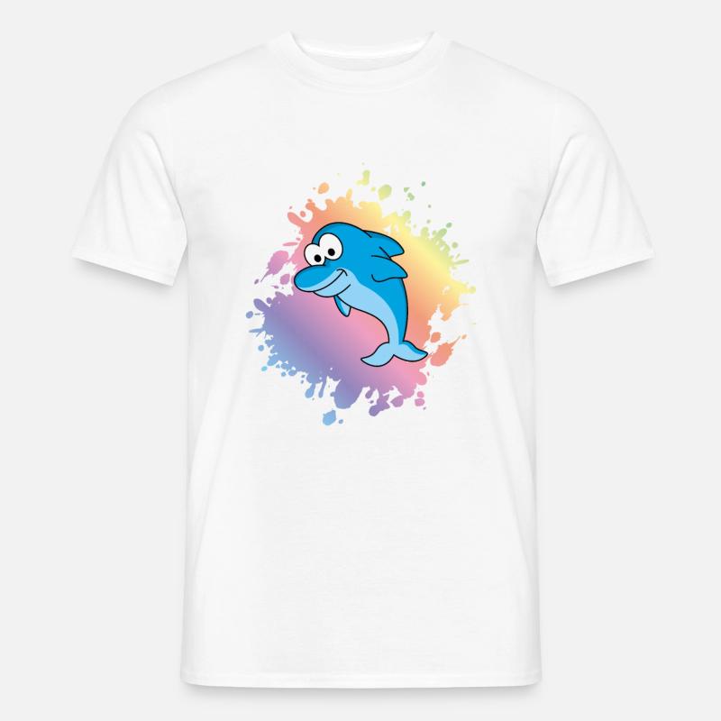 Delfin Comic Tier - Männer T-Shirt - Weiß