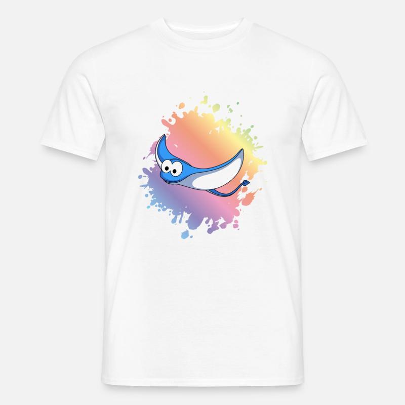 Rochen Comic Tier - Männer T-Shirt - Weiß