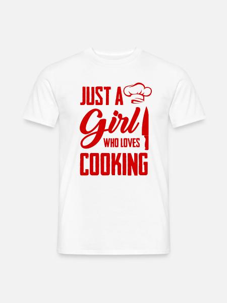 mädchen liebt kochen - Männer T-Shirt - Weiß