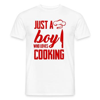 Boy loves cooking - Men's T-Shirt - white - Front - AI Model Male 178 dark (178cm)