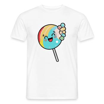 Lollipop Comic - Men's T-Shirt - white - Front - AI Model Male 178 dark (178cm)