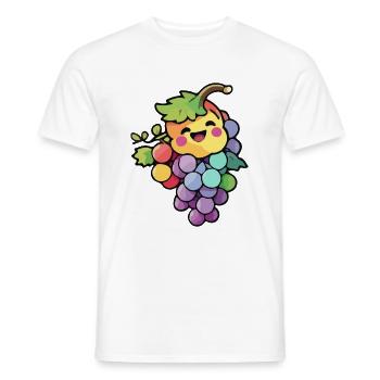 Grapes Comic - Men's T-Shirt - white - Front - AI Model Male 178 dark (178cm)