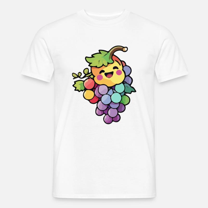 Weintrauben Comic - Männer T-Shirt - Weiß