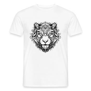 Tiger Mandala Boho - Men's T-Shirt - white - Front - AI Model Male 178 dark (178cm)