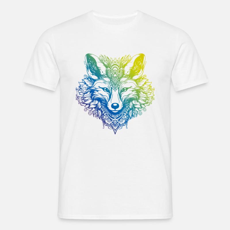 Fuchs Mandala Boho - Männer T-Shirt - Weiß