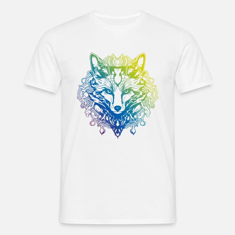 Fuchs Mandala Boho - Männer T-Shirt - Weiß