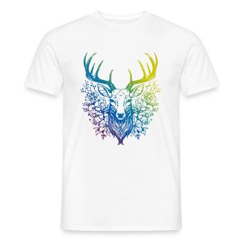 Deer Mandala Boho - Men's T-Shirt - white - Front - AI Model Male 178 dark (178cm)