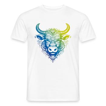 Bull Mandala Boho - Men's T-Shirt - white - Front - AI Model Male 178 dark (178cm)