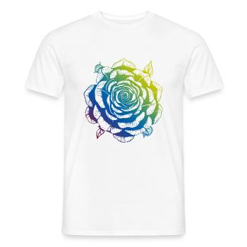 Rose Mandala Boho - Men's T-Shirt - white - Front - AI Model Male 178 dark (178cm)