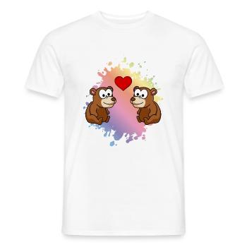 Ours Comic Couple Amour - T-shirt homme - blanc - Devant - AI Model Male 178 dark (178cm)
