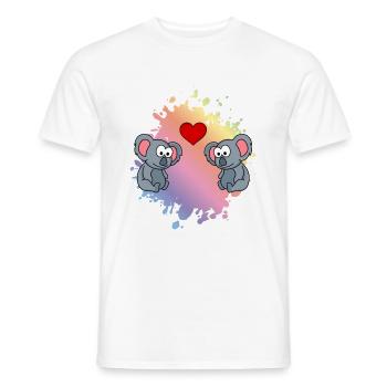 Koala Comic Couple Amour - T-shirt homme - blanc - Devant - AI Model Male 178 dark (178cm)