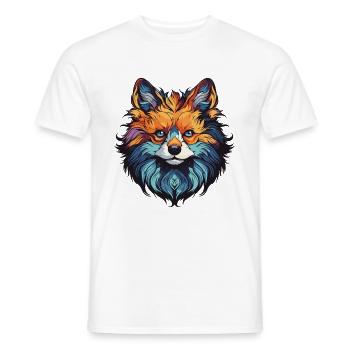 Pomeranian Dog Portrait Miniature Spitz - Men's T-Shirt - white - Front - AI Model Male 178 dark (178cm)