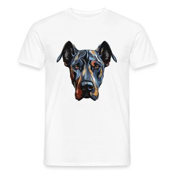 Portrait de chien dogue allemand - T-shirt homme - blanc - Devant - AI Model Male 178 dark (178cm)