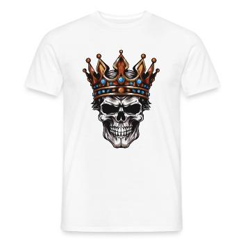 Skull King Crown - Men's T-Shirt - white - Front - AI Model Male 178 dark (178cm)