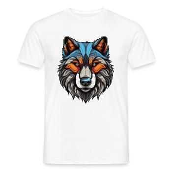 Portrait de chien Husky - T-shirt homme - blanc - Devant - AI Model Male 178 dark (178cm)