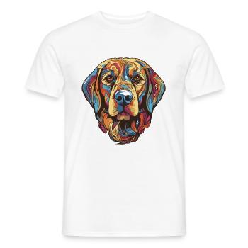 Labrador Dog Portrait - Men's T-Shirt - white - Front - AI Model Male 178 dark (178cm)