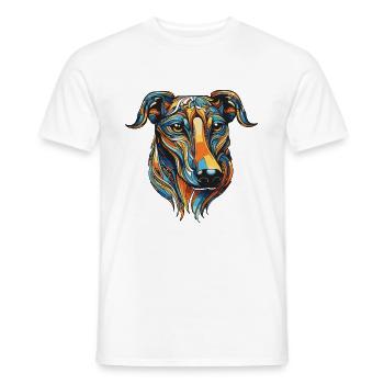 Greyhound Dog Portrait - Men's T-Shirt - white - Front - AI Model Male 178 dark (178cm)