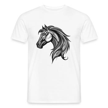 Cheval Portrait Animal - T-shirt homme - blanc - Devant - AI Model Male 178 dark (178cm)