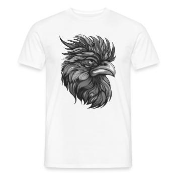 Coq Portrait Animal - T-shirt homme - blanc - Devant - AI Model Male 178 dark (178cm)