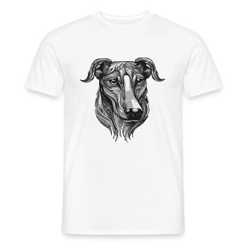 Greyhound Dog Portrait Animal - T-shirt homme - blanc - Devant - AI Model Male 178 dark (178cm)